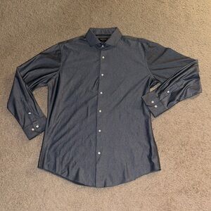 Nordstrom brand blue/gray button down. Size 151/2 Trim Fit. Has a sheen to it.